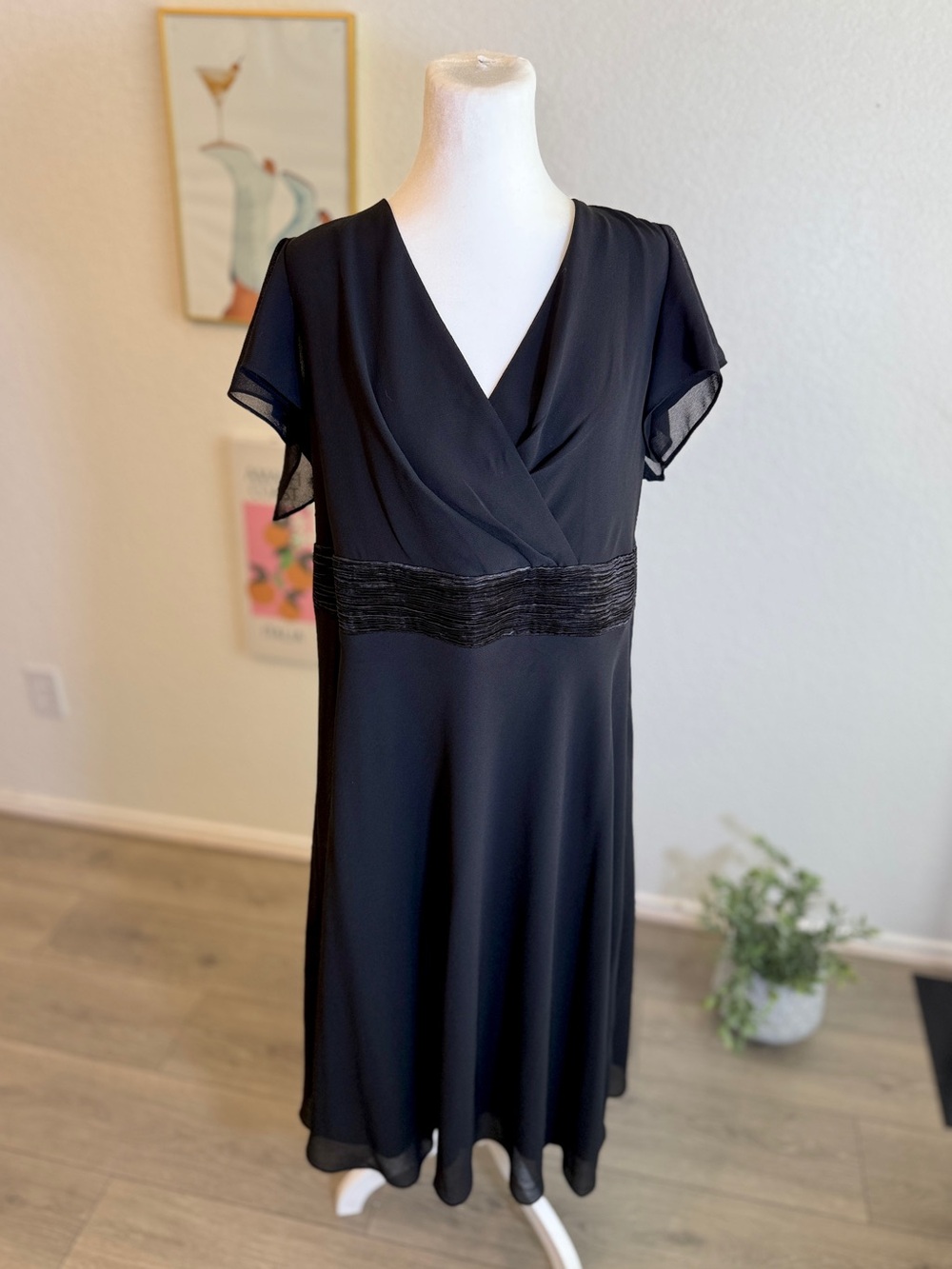 Dana Kay Plus Size Fit & Flare Little Black Dress Size 20W EUC!